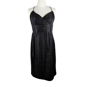 Eliza J Cocktail Dress Sz M Black Sleeveless Stappy Formal Knee Length Shimmery